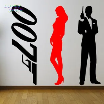 007 Стикери за стена Момичета на Джеймс Бонд Комплект от 3 стикери - Голям стикер на стената. Многоцветен Нова Vinyl Стикер На Стената LS58153
