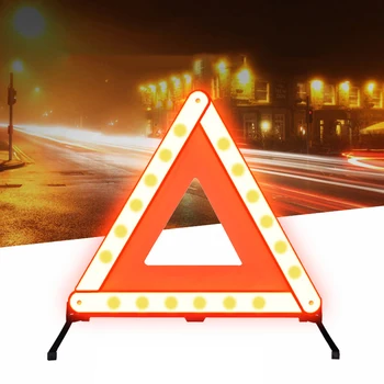 1 Комплект За Кола Триъгълни Предупредителен Знак Статив Неизправност На Автомобила Отразяваща Сигурност Паркиране На Червен Сгъваем Алармен Предупредителен Знак Автомобилни Аксесоари