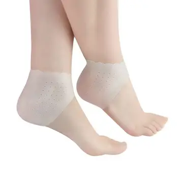 1 Чифт Силиконови Чорапи за Грижа За краката, Разтеглив Овлажняващи Чорапи За Грижа За Кожата на Краката, Защита на Петата, Дишащи Тънки Чорапи С Дупка 2