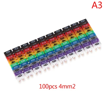 100 бр./150 бр./лот, Практични Cable маркери, Цветни Маркер C-тип, виси Етикет с номер и Етикет За Кабели 1.5/2.5/4/ Стаи кабели 6 mm2 5