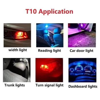 10X Нов W5W LED Canbus T10 Автомобилни Фарове COB Стъклени Детайли на Интериора на Лампата До 6500 Бял Автомобил Регистрационен номер Лампа Куполна Лампа За Четене на 12 В 24 В 3