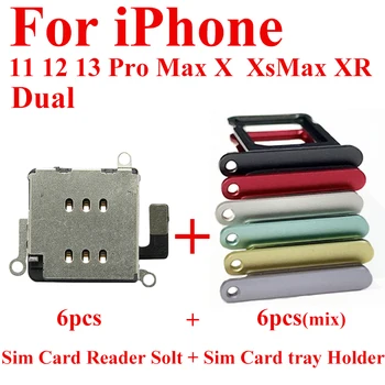 12 бр. Четец на две SIM-Карти Гъвкав Кабел за Iphone 11 12 13 Pro Max XR XS Nano Тава за SIM-Карти на Притежателя Слот Адаптер Резервни Части 0