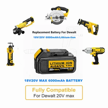 18 от 6000 mah MAX XR Батерия Мощност Инструмент за Подмяна на DeWalt DCB184 DCB180 DCB181 DCB182 DCB200 DCB201 20 В 5A 18 Волта 20 На Батерията 1