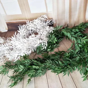 190 см изкуствено сватбена украса фалшива лоза листа на растенията венец домашна градина стена евкалипт изкуствени растения фалшив растение