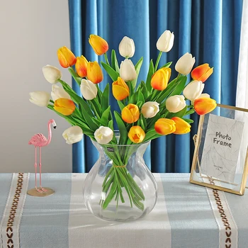 1бр Високо качество на лале латекс цветя, изкуствени цветя, плюшени пресни романтични сватбени декорации подарък за свети Валентин