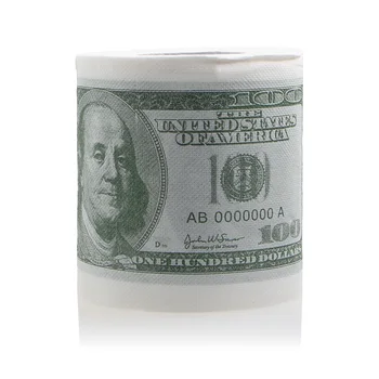 1бр Забавно Стодолларовая Банкнота Тоалетна Хартия На Ролка Ролка Пари 100 долара на Нов Подарък За Продажба