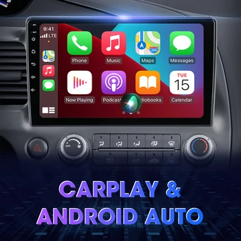2 Din Android 11 10 ' Авто Радио За Honda Civic 2005-2012 Мултимедиен Плейър GPS Навигация Разделен Екран Стерео Главното Устройство 1