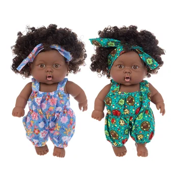 20 СМ Африканска Кукла на най-Добрият Коледен Подарък За Малките Момичета Черна Играчка Мини Скъпа Експлозивна прическа Кукла Деца Момичета