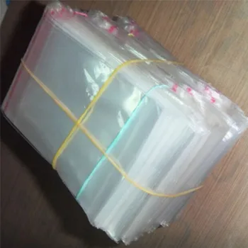 200 бр Doreen Box Самозалепващи се Найлонови Торбички с Печата Прозрачна Опаковка За Съхранение на бижута от мъниста 7x6 см. (Използваема площ: 6x5 см) 1