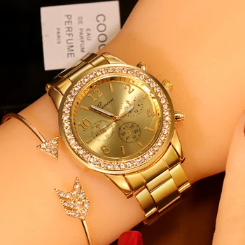 2020 Нови часовници дамски класически женевские луксозни дамски часовник дамски напълно стоманени кристални Relogio Feminino Reloj Mujer метални ръчен часовник 2