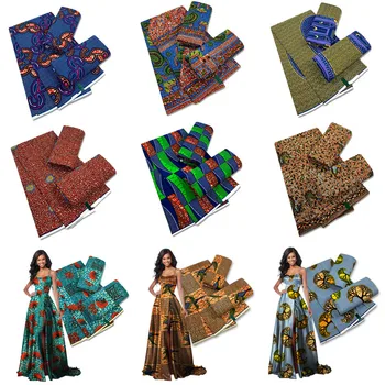 2022 висококачествен плат Анкара африка истински восъчни разпечатки 100% памук tissus wax africain за облекло материал 6 ярда