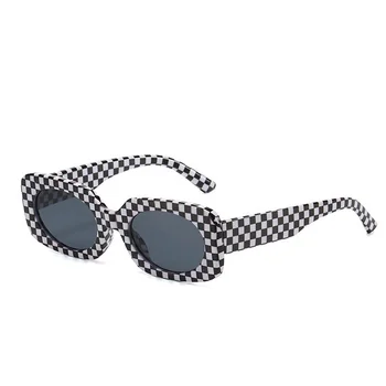 2022 най-Новите Елегантни Дамски Квадратни Слънчеви Очила Дамски Луксозни Маркови Latticework Слънчеви Очила В Рамки Мъжки Oculos De Sol UV400 4