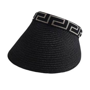 2022 нова дизайнерска модна шапка с широка периферия и сенника, дамски лятна бяла черна плажна сламена шапка, дамски gorros mujer 2
