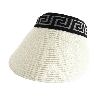 2022 нова дизайнерска модна шапка с широка периферия и сенника, дамски лятна бяла черна плажна сламена шапка, дамски gorros mujer 5