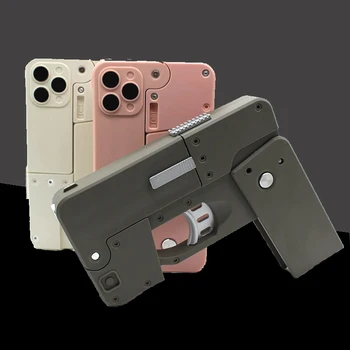 2022 Нова Популярен Развлекателен Сгъваем Мобилен Телефон Креативна Деформация Сгъваем Играчка Пистолет Play Cool Phone 14 pro max Подарък IC380