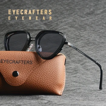 2022 Нови Слънчеви Очила EYECRAFTERS в стил Steampunk, Мъжки И Дамски Модни Метални Очила, Брендовый Дизайн, Vintage Слънчеви Очила с Високо Качество UV400