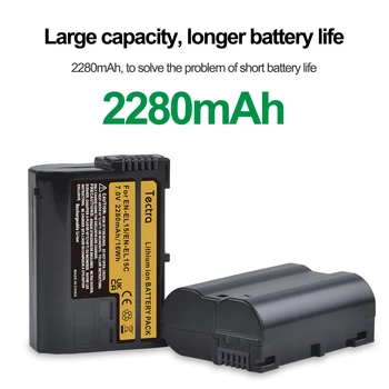 2280 ма EN-EL15C EN-EL15 литиево-йонна Батерия за фотоапарат Nikon Z5, Z6, Z6 II, Z7, Z7II D600 D610 D600E D800 D800E D810 5