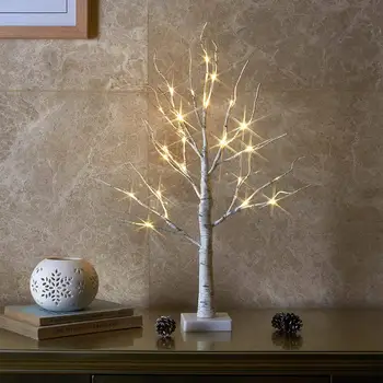 24 LED Бреза дърво коледна Топли Бели Фенер за Настолни Коледна Украса на Закрито, Спалня, Дом, Сватба, Празник, Подаръци за Деня на Благодарността