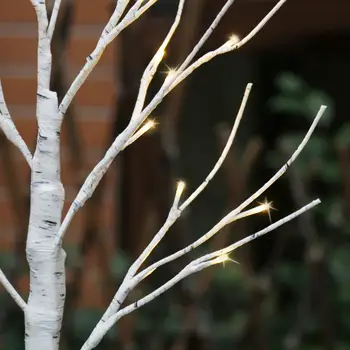 24 LED Бреза дърво коледна Топли Бели Фенер за Настолни Коледна Украса на Закрито, Спалня, Дом, Сватба, Празник, Подаръци за Деня на Благодарността 3