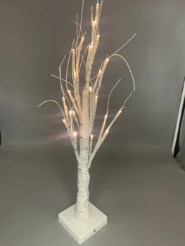 24 LED Бреза дърво коледна Топли Бели Фенер за Настолни Коледна Украса на Закрито, Спалня, Дом, Сватба, Празник, Подаръци за Деня на Благодарността 5