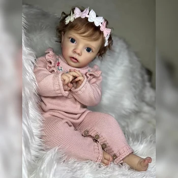 24-инчов Висококачествен Вече е Завършен Рисувана Кукла Ръчно изработени Reborn Baby Missy Реалистична Мека На Допир 3D Кожата Видими Корен Вени 3