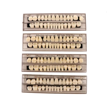28 Зъбите/комплект Зъбни Протези От Смола Зъби 3d Ръководство Цвят Сенки Компаратор Огледало Стоматология Студена Светлина Зъби Бяло Избелване на Зъби Плоча 1
