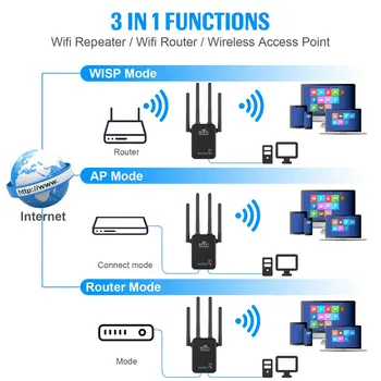 300 Mbit/s Mini Gigabit Wifi Рутер двойна лента Wifi Ретранслатор Усилвател на Сигнала на Адаптера на Рутера Удължител Диапазон 5