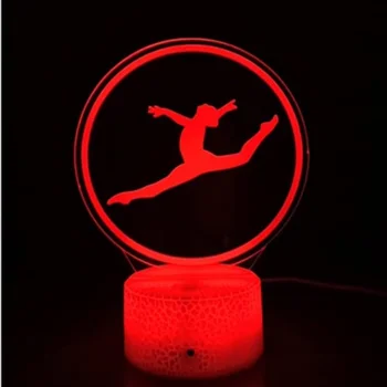 3D Гимнастика Оптична Илюзия Лампа, Акрилни Led лека нощ 16 Цвята с Дистанционно Управление USB Украса за Рожден Ден Подарък за Коледа 2