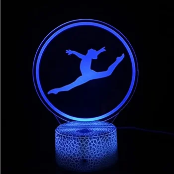 3D Гимнастика Оптична Илюзия Лампа, Акрилни Led лека нощ 16 Цвята с Дистанционно Управление USB Украса за Рожден Ден Подарък за Коледа 4