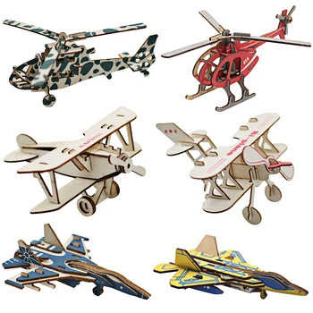3D Пъзел Самолет Дървени Модели на Втората Световна Война, Мини Самолет, Хеликоптер Aldult Монтаж Модел Сам Строителни Комплекти Детски Играчки, Подарък За Рожден Ден