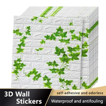 3D Стикер На Стената Водоустойчив Удебелена 3D Панел Звукоизолирани Самозалепващи САМ Тапети, Кухня Баня Декорация на Дома