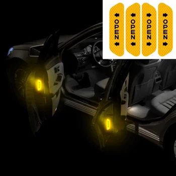 4 бр. Автомобили Вратата Сигурност Предупредителен Знак за Колата Светлоотразителни Стикери Стикер за Фолксваген VW Golf 4 6 7 GTI Tiguan Passat B5 B6 Jetta Поло 2