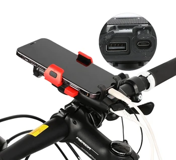 4 В 1 Велосипеден Предния Фенер USB стойка За Телефон под наем Рог МТБ Фенерче Водоустойчив Велосипеден Фар Захранване BMX Колоездене Аксесоари 1