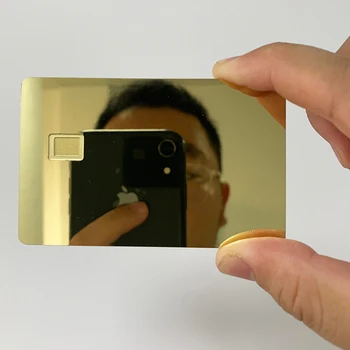 5 Парчета на 0,8 мм Стоманена Печатното Огледало Отразяващ Метален Бланка Членска карта с един Слот За Чип