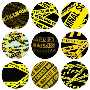 58 мм, Жълт сноп икони на мястото на престъплението Игли Икона Украса Брошки Метални Значки За Дрехи Раница Украса
