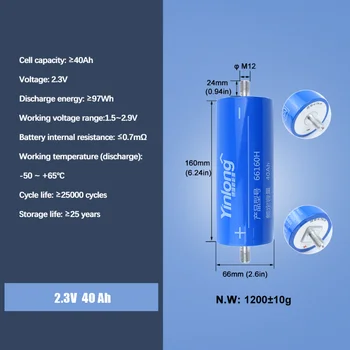 6-24 бр 2,3 В 40Ah Литиев Титанат Оригинален Yinlong 66160 H LTO Акумулаторна Батерия Дълбоко Цикъл За Голф Количка EV АВТОБУСА на Слънчевата Енергия 3