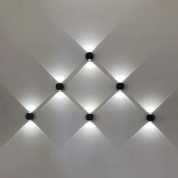 6 Watt Led монтиран на стената Лампа Нагоре Надолу Стенни Лампи Алуминиев Водоустойчив, с монтиран на стената Лампа, Открит на Верандата Градински Лампа RF50