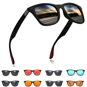 8 Цвята Класически Квадратни Поляризирани Слънчеви Очила Мъжки Дамски Маркови Дизайнерски Vintage Слънчеви Очила За Шофиране С Нитове Огледално Мъжки Слънчеви Очила 2