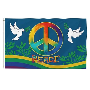 90x150 см Знаме на мира по целия свят Украса за дома, Външен Декор, полиэстеровые Банери и знамена, знаме на Мира и на любовта, Знамето на Земята, Знаме на Мира