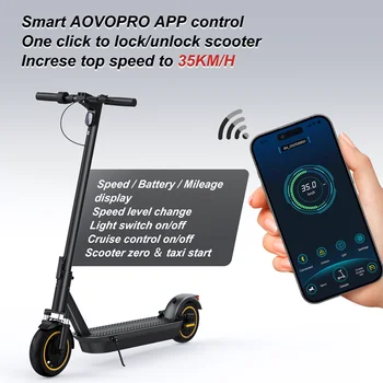 AOVOPRO Нов Електрически Скутер ESMAX 500 W 40 км/ч, приложение за възрастни, Умни Скутер, Амортизирующий Противоскользящий Сгъваем Електрически Скутер 1