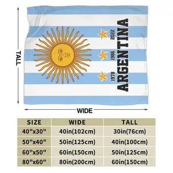 ARG 3 Звезди Флаг на Аржентина Аржентина шампиони Одеяло Многофункционален Калъф За Дивана Едно Чаршаф Хвърля Каре фланела руно 5