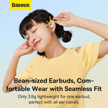 Baseus WM02 TWS Bluetooth Стерео Слушалки Безжични 5,3 Bluetooth Слушалки Със Сензорен контрол Шумоподавляющая Детска Слушалки 4