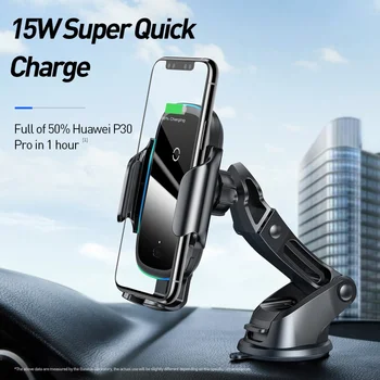 Baseus Безжично Зарядно за Кола За iPhone 13 Лесен Електрическо 2 в 1 Безжично Зарядно 15 Вата Кола, Телефон За Huawei Samsung Xiaomi 1