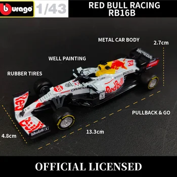 Bburago 1:43 Мащаб F1 2022 Реплика на Ferrari, Mercedes Red Bull Racing са подбрани Модел на Автомобила Интериор на Детската Стая с Коледен Подарък Играчка за Момче 1