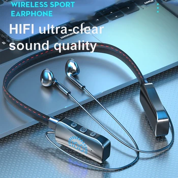 Bluetooth 5.2 Слушалки с Шейным Ръб Безжични Слушалки Магнитни Слушалки Водоустойчива Спортна Слушалки с Микрофон-Дълъг живот на Батерията 4