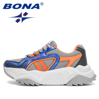 BONA 2021 Нови Дизайнерски Модни Дамски Маратонки за бягане на платформата, Женски Улични Маратонки с дебела подметка, удобни Обувки за танкетке, Feminimo 3