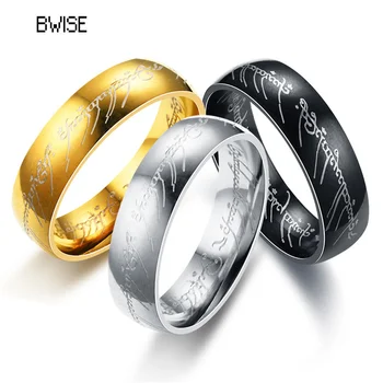 BWISE Миди от Неръждаема Стомана, Един Пръстен на Силата на 3D Резное Елегантен Годежен Пръстен на Влюбените на Жените и Мъжете Модни Бижута на Едро