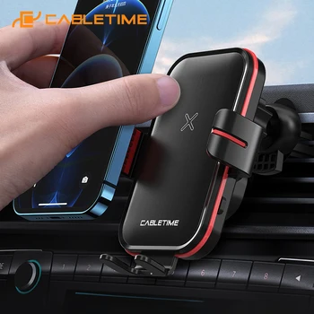 CABLETIME 15 Вата Кола на Телефона Безжично Зарядно Устройство за Закрепване на отдушник За Безжична Бързо Зарядно Устройство за iPhone Xiaomi C392