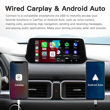 CARABC Apple Carplay Android Авто Подходящ за Mazda 2 3 6 CX3 CX5 CX9 MX5 Toyota TK78-66-9U0C OEM Адаптер Hub Модернизация 00008FZ34 1