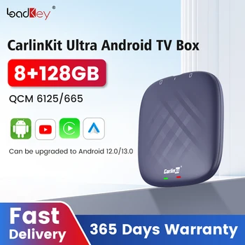 Carlinkit Android 12 Tv Box 8 + 128 Грама на Ултра Netflix ip ТЕЛЕВИЗИЯ YouTube, Spotify Безжичен CarPlay Android Авто QCM665 4GLTE Play Store GPS
